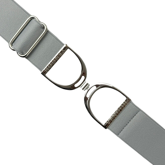 Ceinture équitation élastique Vengoh Light Grey Gris Clair - Boucle Silver - Taille unique