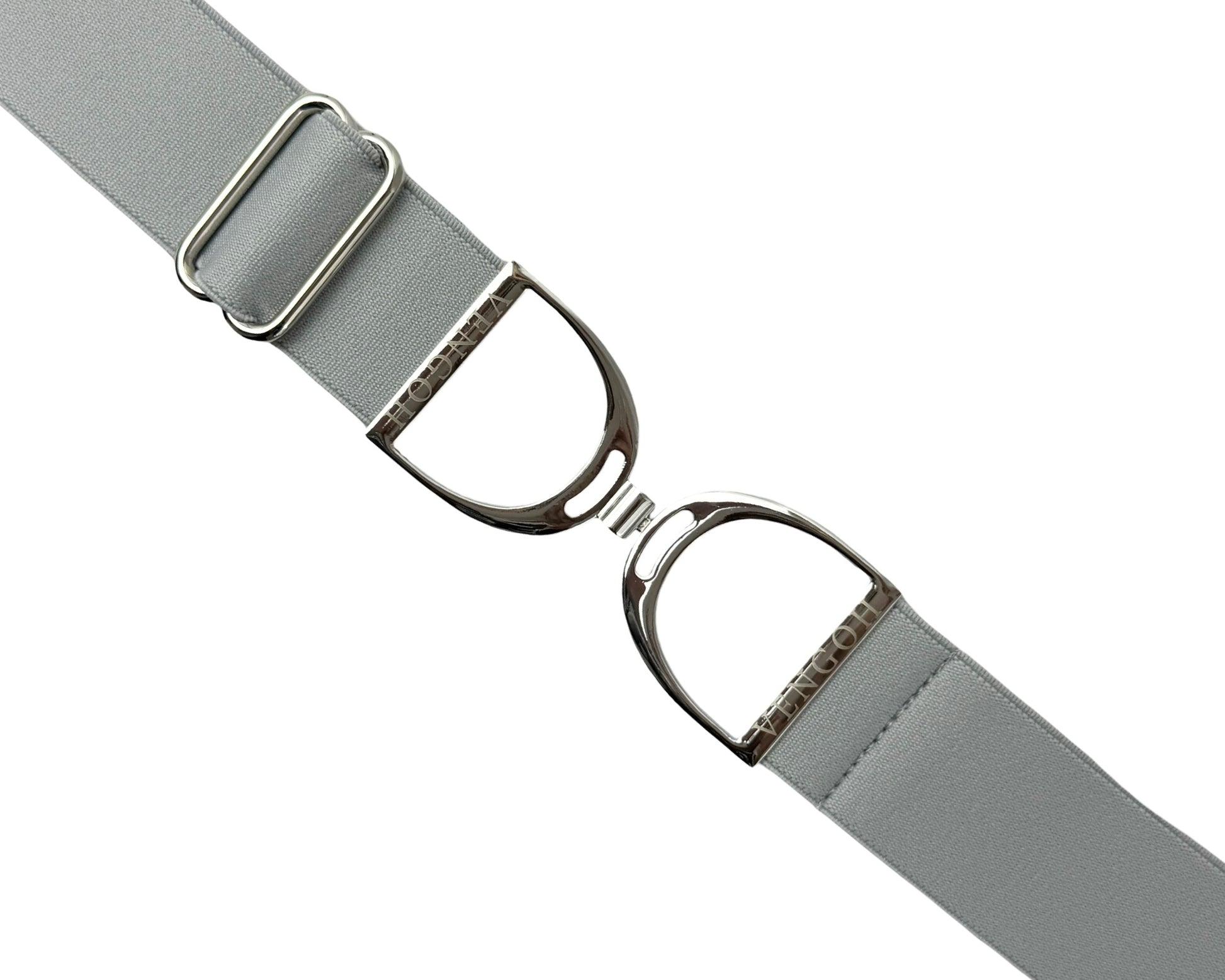 Ceinture équitation élastique Vengoh Light Grey Gris Clair - Boucle Silver - Taille unique