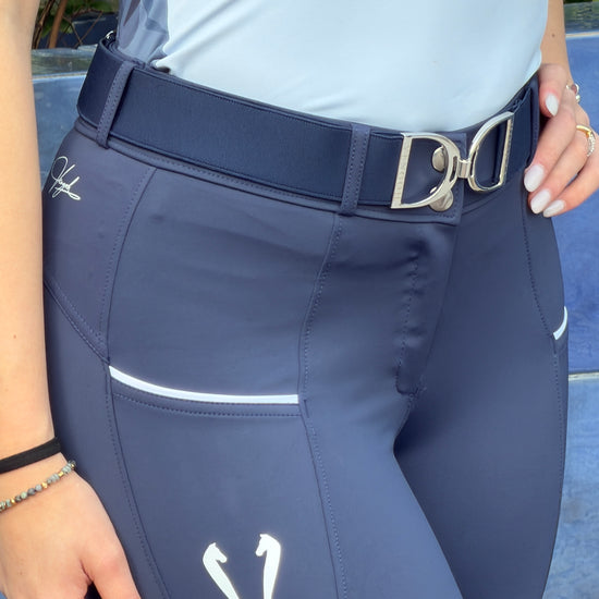 Pantalon d'équitation hiver Vengoh Iris W Breeches coloris Bleu Marine Navy - Coupe technique chaude