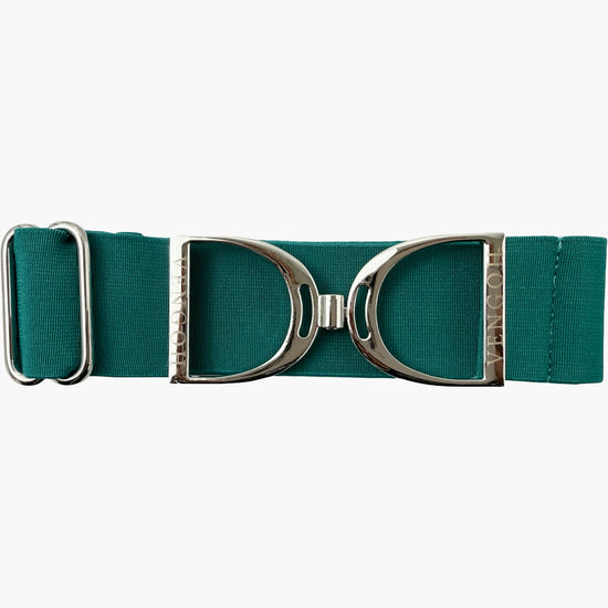 Détail boucle Silver Argentée sur ceinture élastique enfant Vengoh Baby Blue