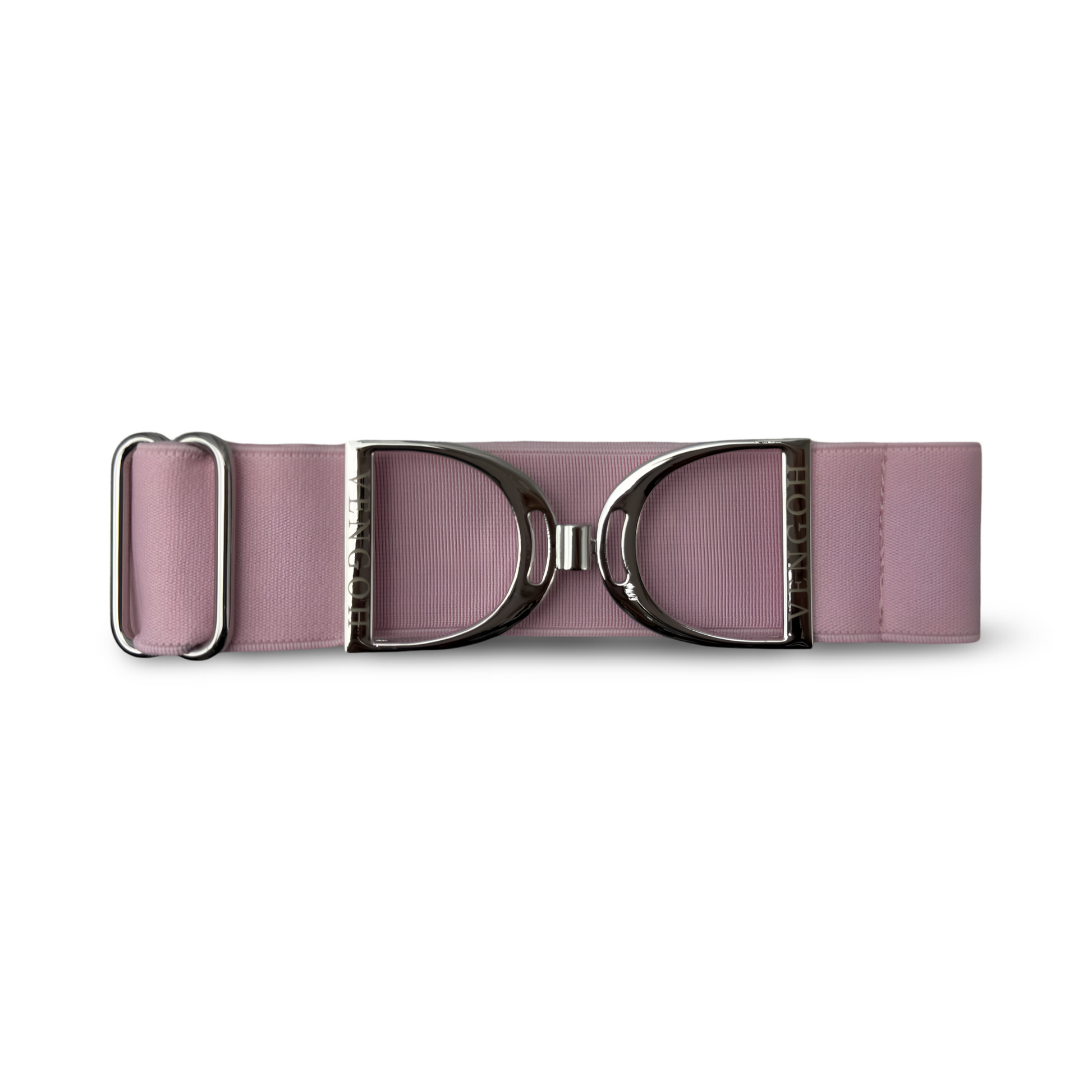 Boucle Silver Argentée sur ceinture élastique Vengoh Pink - Style doux et technique