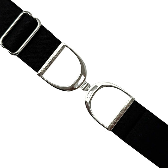 Ceinture équitation élastique Vengoh Black Noir - Boucle Silver - Taille unique