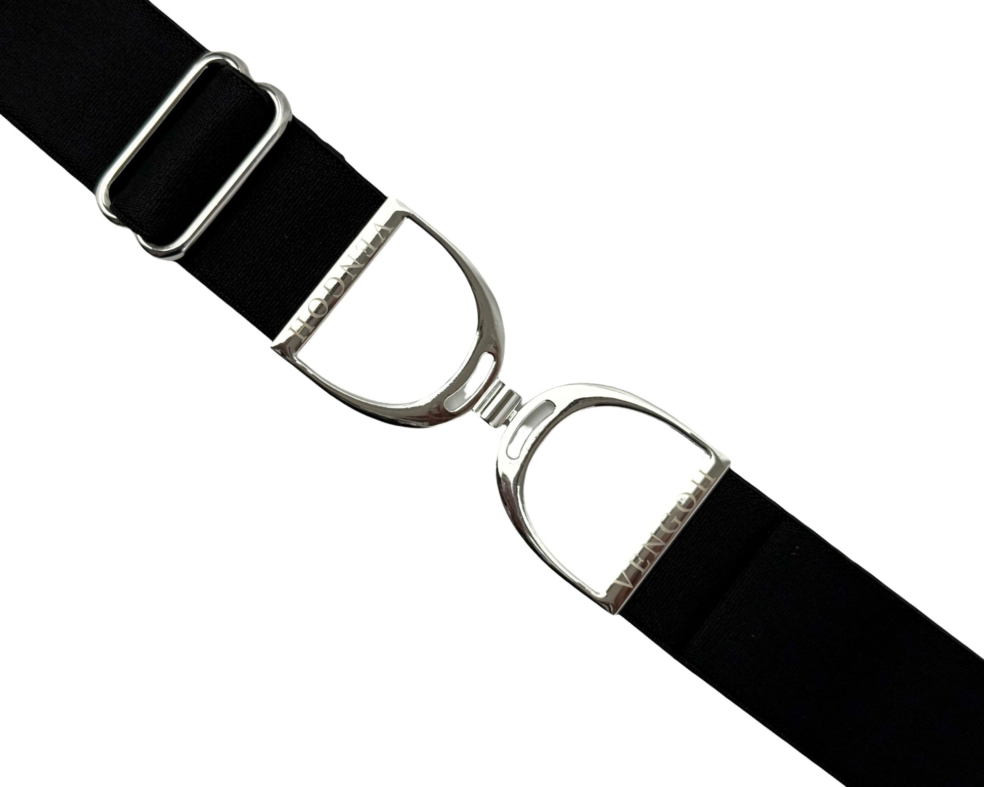 Ceinture équitation élastique Vengoh Black Noir - Boucle Silver - Taille unique