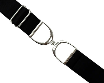 Ceinture équitation élastique Vengoh Black Noir - Boucle Silver - Taille unique