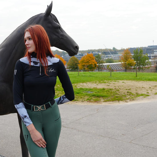 Top équitation technique femme Vengoh Azalea Base Layer Black Noir - Manches longues