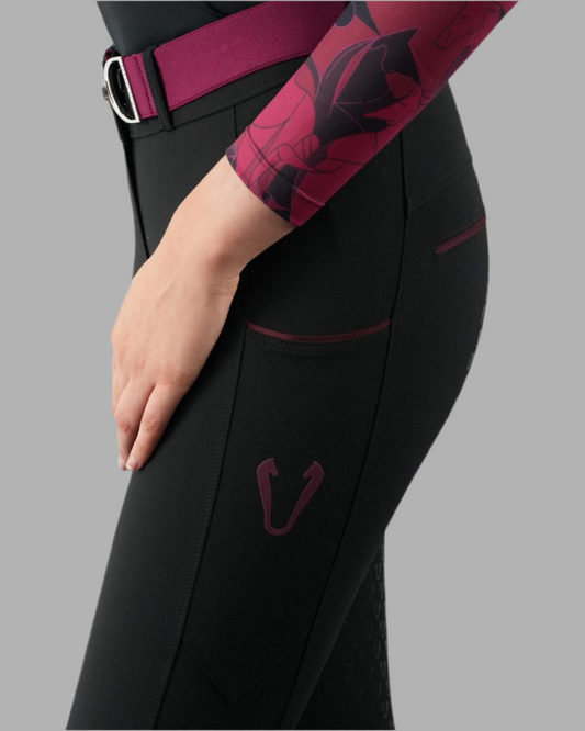 Vengoh Iris Breeches Black/Burgundy