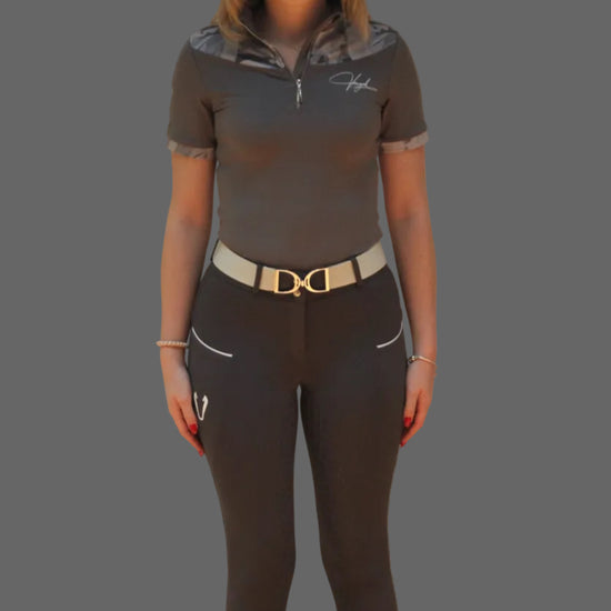 Pantalon d'équitation hiver Vengoh Camellia W Breeches coloris Dark Grey Gris Foncé - Design technique et chaud