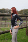 Pantalon équitation femme Vengoh Iris Breeches Light Grey Gris Clair - Taille haute galbante