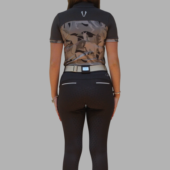 Pantalon d'équitation hiver Vengoh Iris W Breeches coloris Dark Grey Gris Foncé - Tissu technique chaud