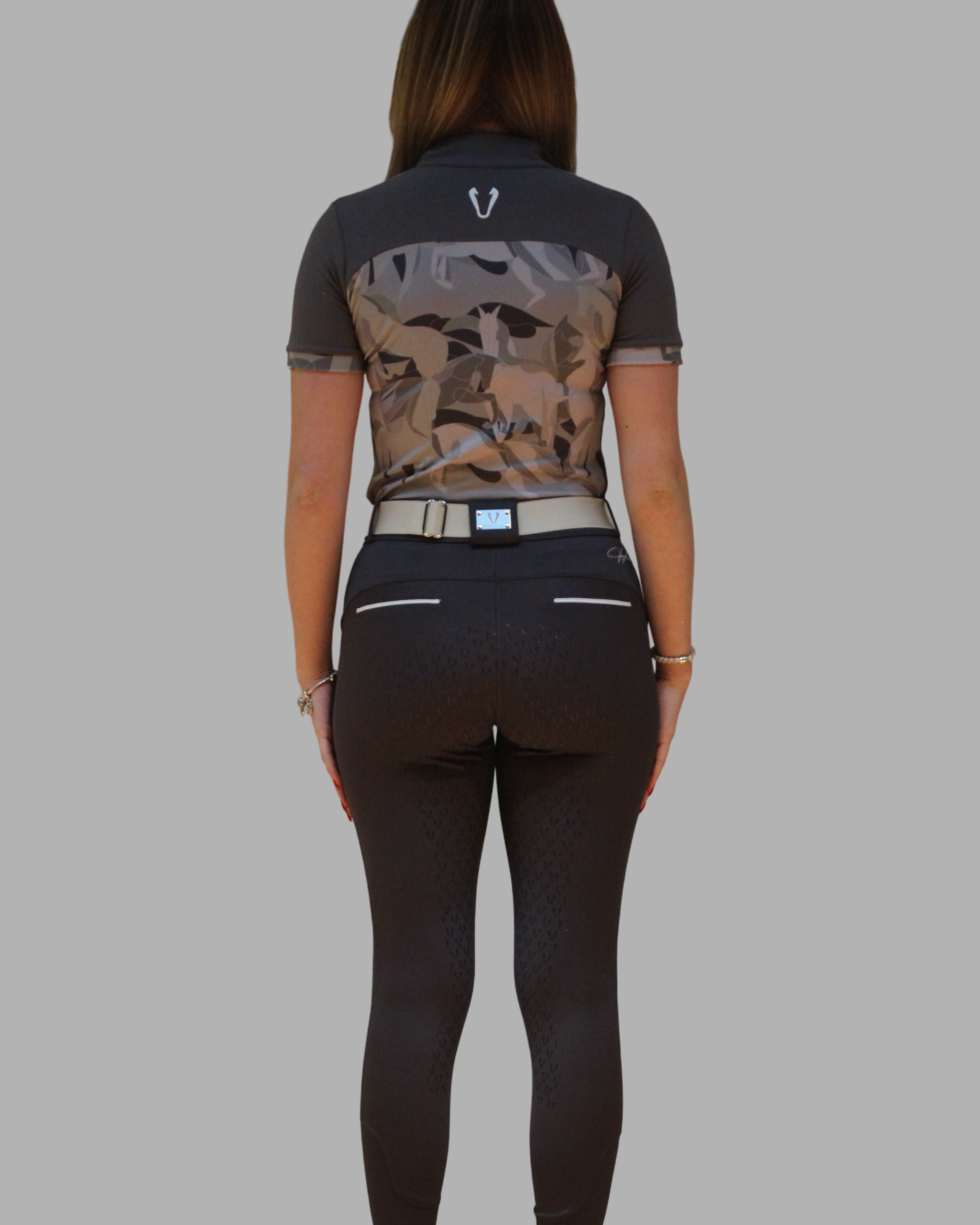 Pantalon d'équitation hiver Vengoh Iris W Breeches coloris Dark Grey Gris Foncé - Tissu technique chaud