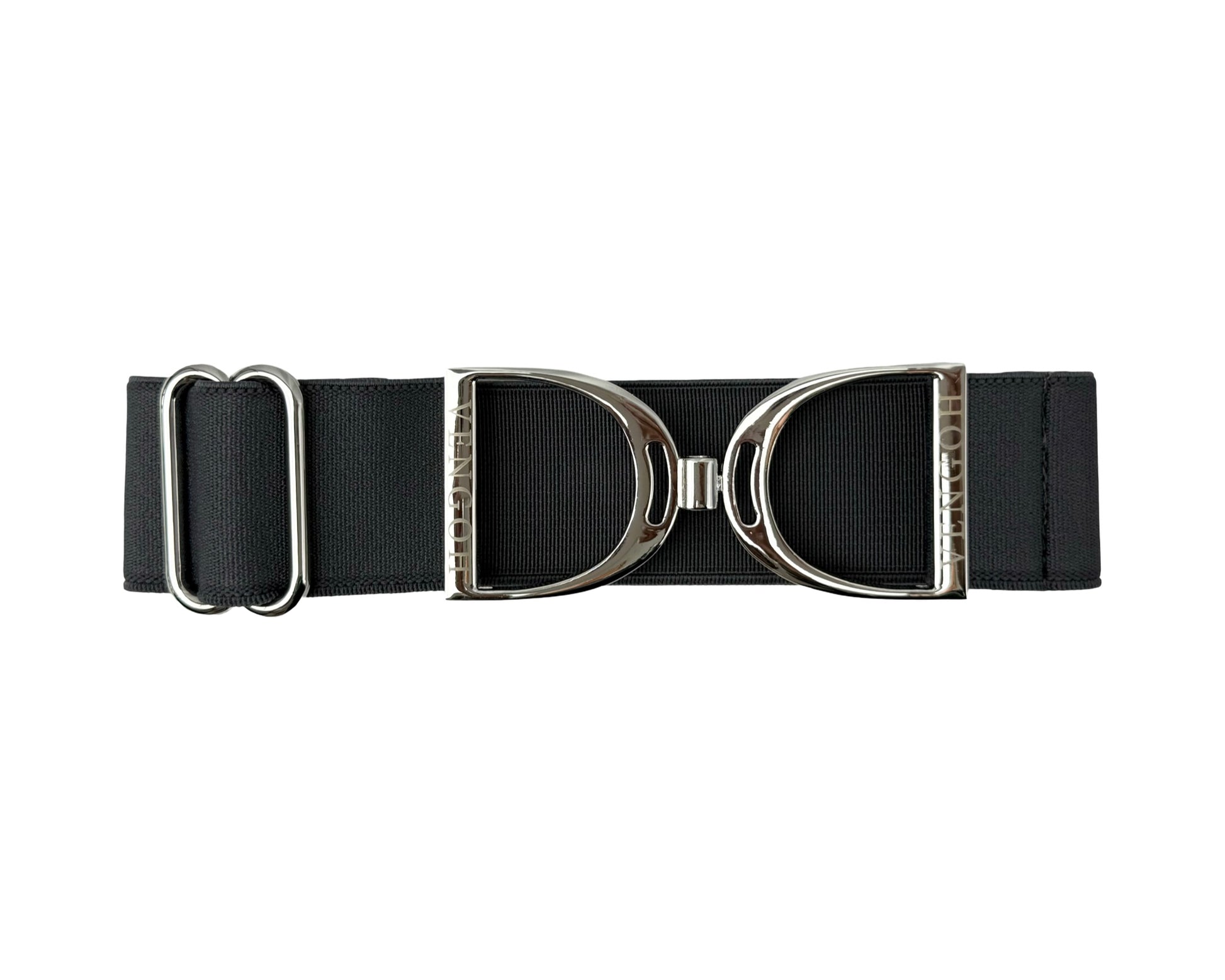 Boucle Silver Argentée sur ceinture élastique Vengoh Anthracite - Design sobre et technique