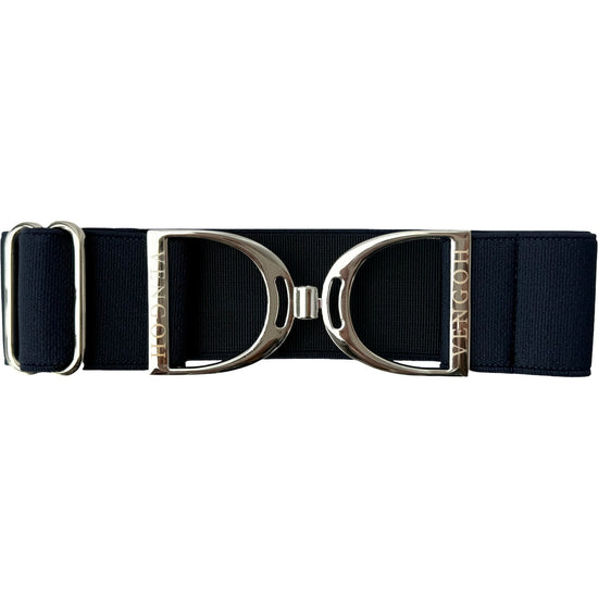 Détail de la boucle Silver Argentée sur ceinture élastique Vengoh Deep Navy - Finition haut de gamme