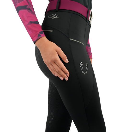 Pantalon équitation femme Vengoh Camellia Breeches Black Noir - Taille regular et ultra stretch