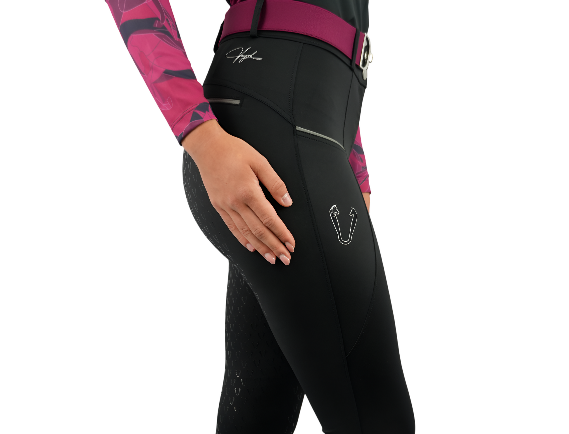 Pantalon équitation femme Vengoh Camellia Breeches Black Noir - Taille regular et ultra stretch