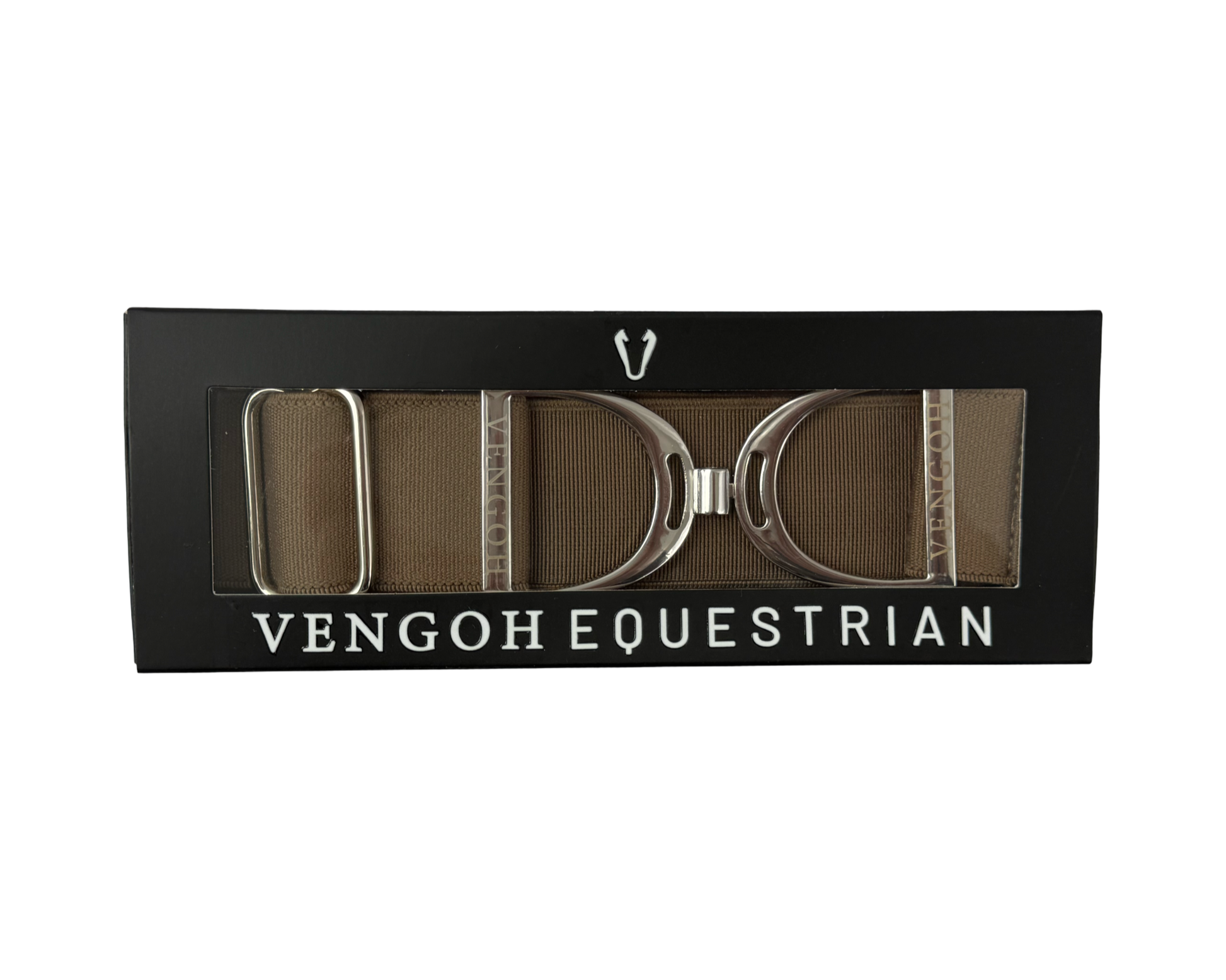 Coffret cadeau Vengoh : Ceinture élastique Brown et boucle Silver dans son écrin