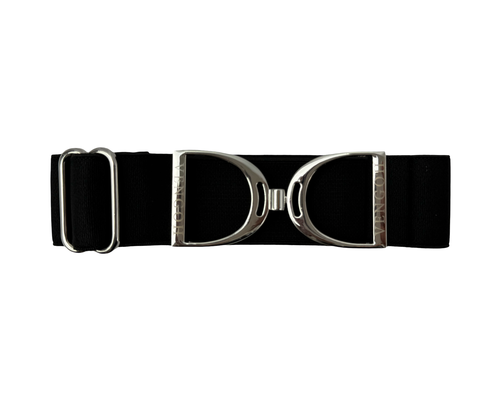 Boucle Silver Argentée sur ceinture élastique Vengoh Black - Confort technique
