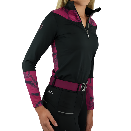 Coupe ajustée et poches sur pantalon équitation stretch Vengoh Camellia Black Noir