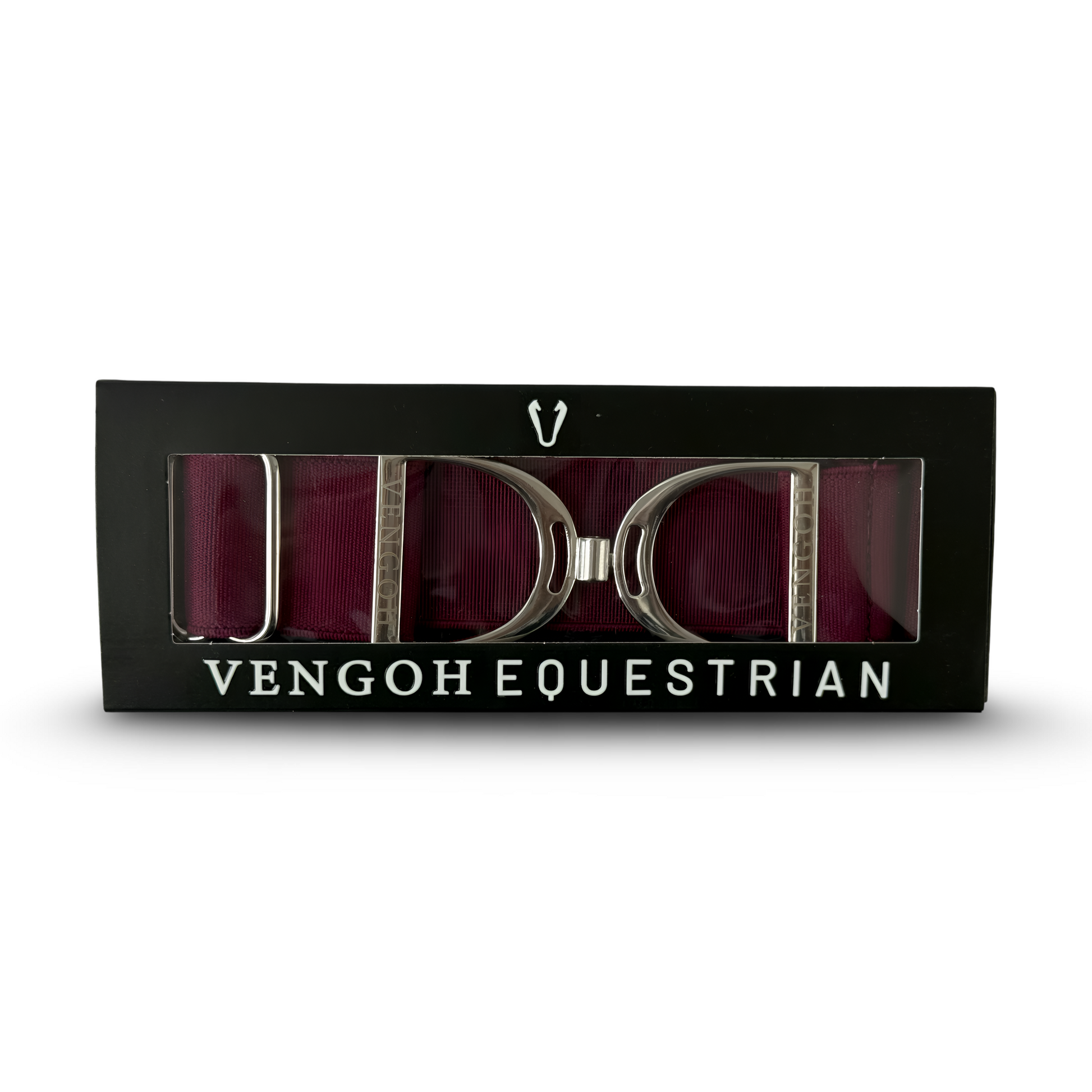 Coffret cadeau Vengoh : Ceinture élastique Burgundy et boucle Silver dans son écrin
