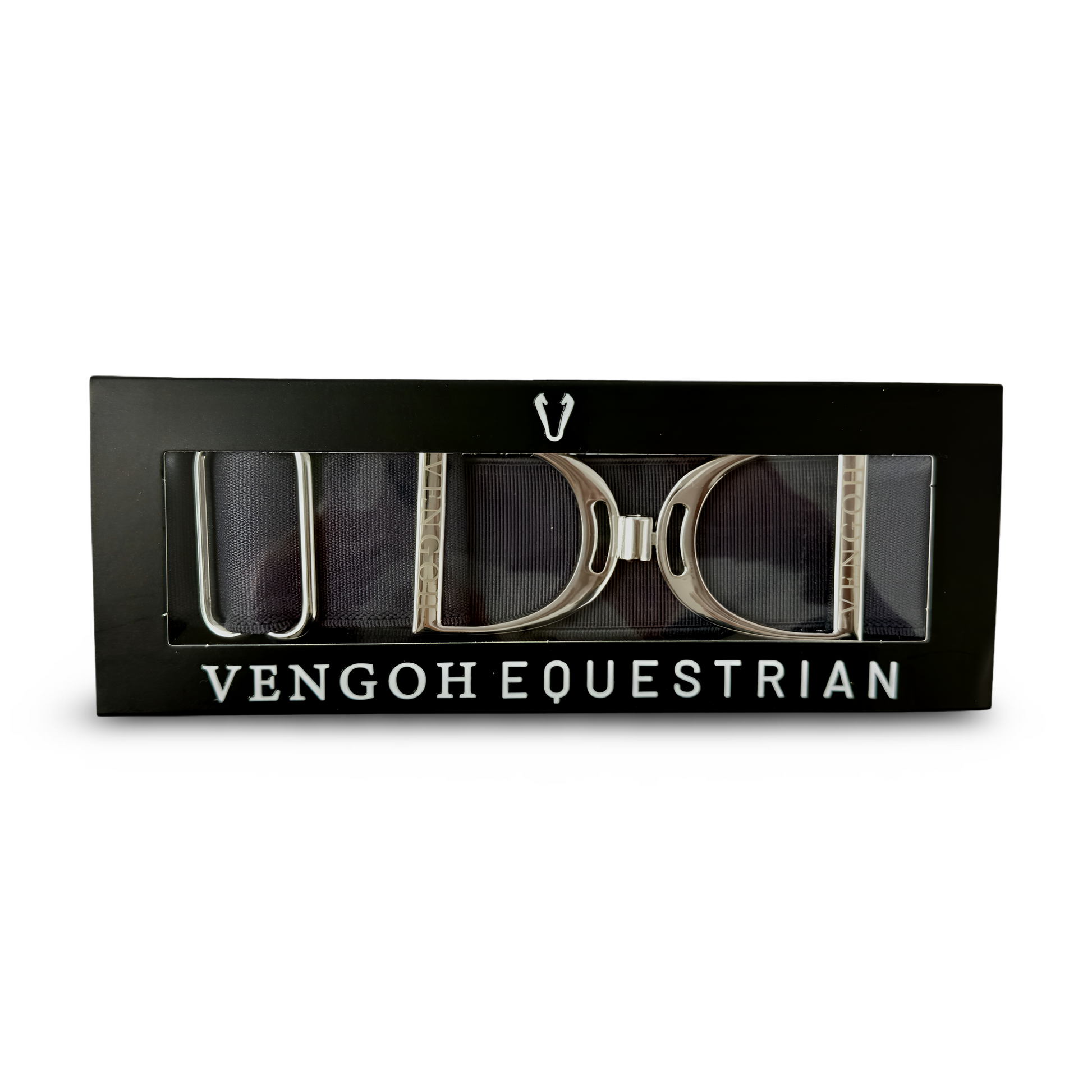 Coffret cadeau Vengoh : Ceinture élastique Anthracite et boucle Silver dans son écrin