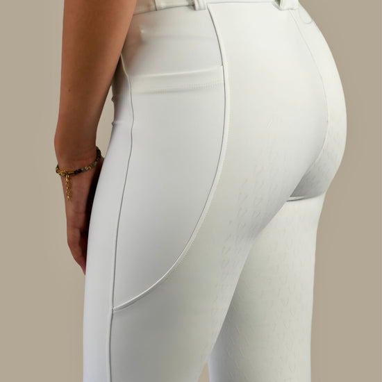 Leggings équitation femme Vengoh Dahlia Leggings White Blanc - Taille haute