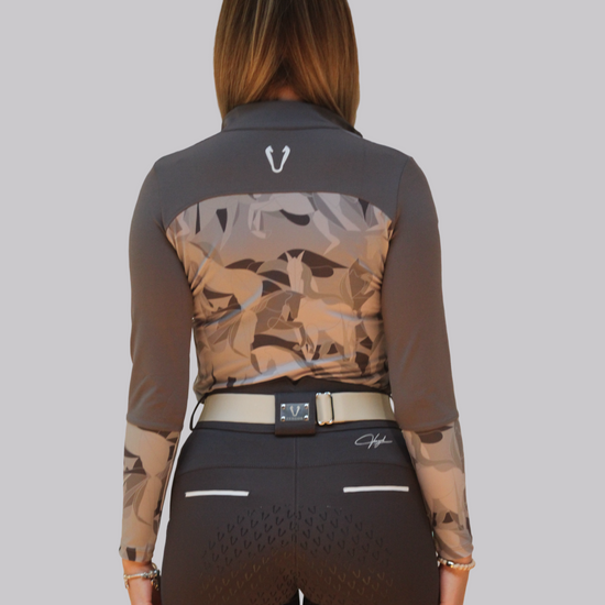 Pantalon d'équitation hiver Vengoh Iris W Breeches coloris Dark Grey Gris Foncé - Tissu technique chaud