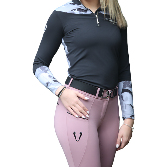 Zoom sur le tissu technique Royal Pink Rose - Pantalon d'équitation chaud Vengoh Warm