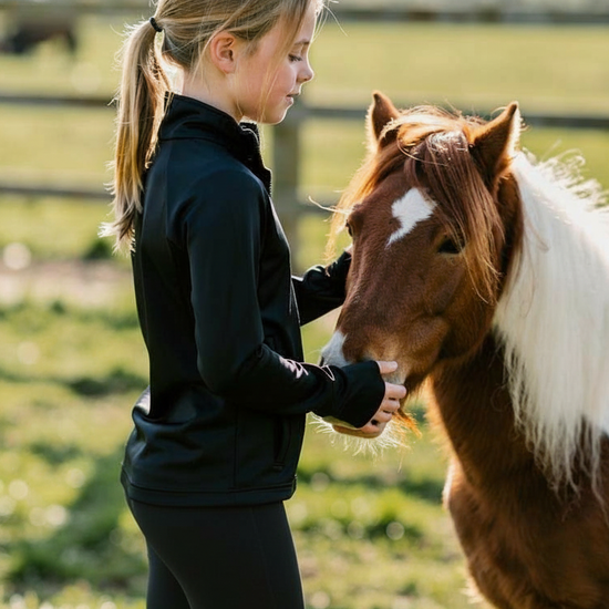 Veste équitation enfant Vengoh Lily Kids Vest Blue Bleu - Veste technique manches longues
