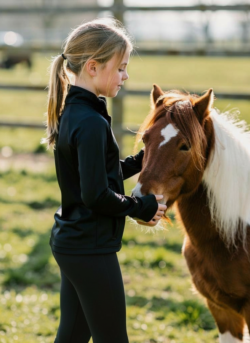 Veste équitation enfant Vengoh Lily Kids Vest Blue Bleu - Veste technique manches longues