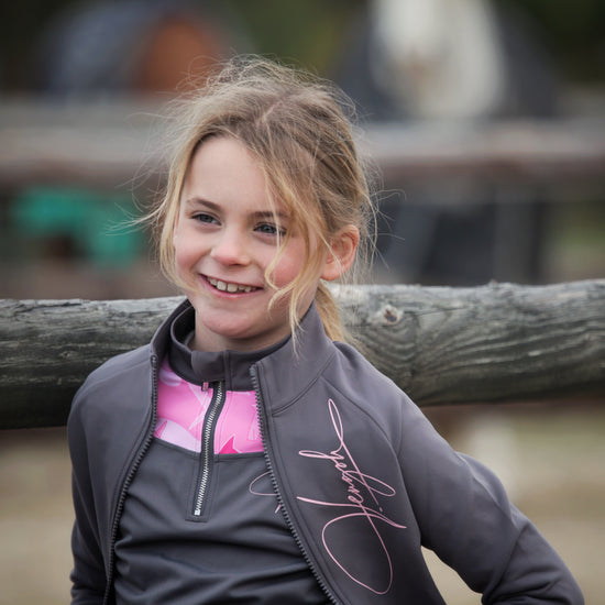 Veste équitation enfant Vengoh Lily Kids Vest Pink Rose - Veste technique manches longues
