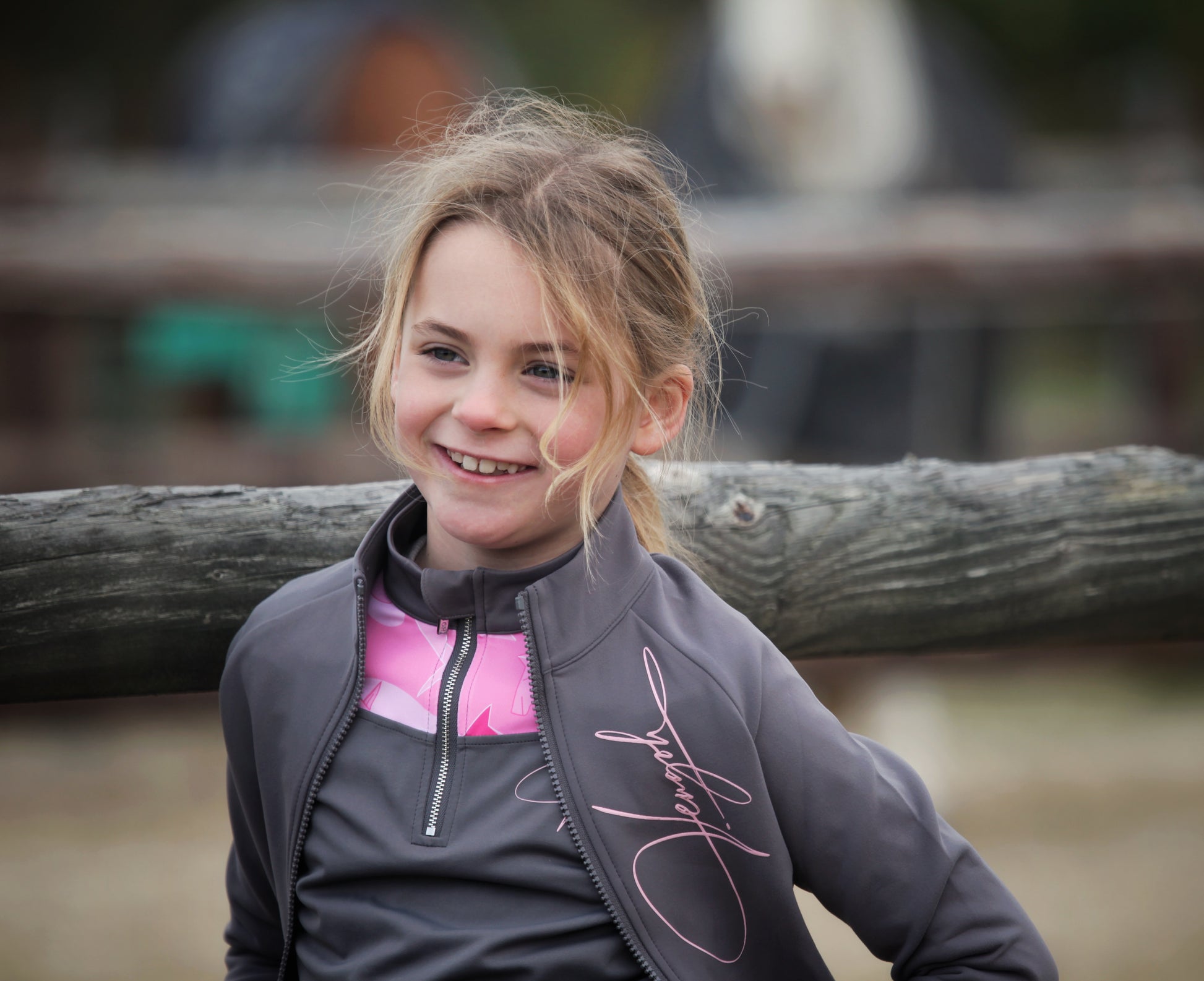 Veste équitation enfant Vengoh Lily Kids Vest Pink Rose - Veste technique manches longues