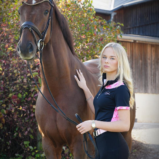 Top équitation technique femme Vengoh Daisy Base Layer Pink Rose - Manches courtes