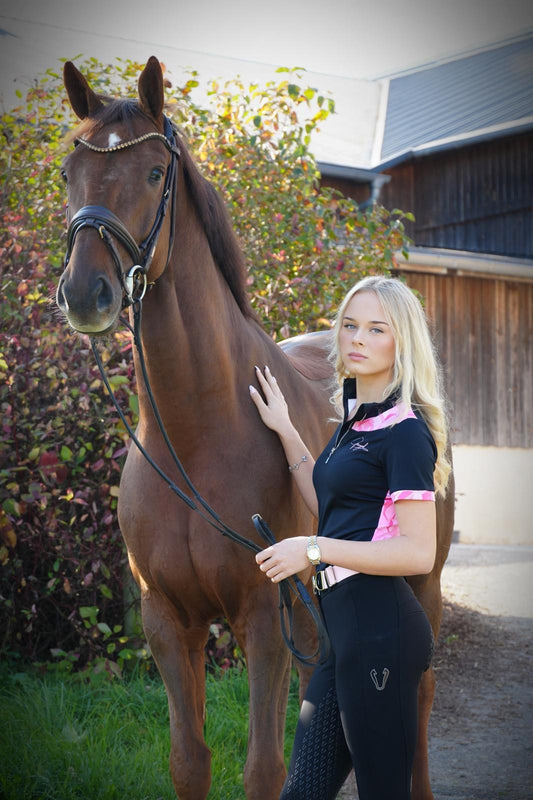 Top équitation technique femme Vengoh Daisy Base Layer Pink Rose - Manches courtes