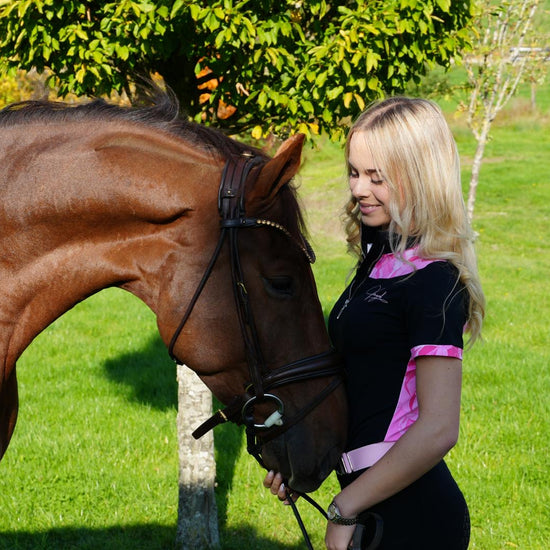 Top équitation technique femme Vengoh Daisy Base Layer Pink Rose - Manches courtes
